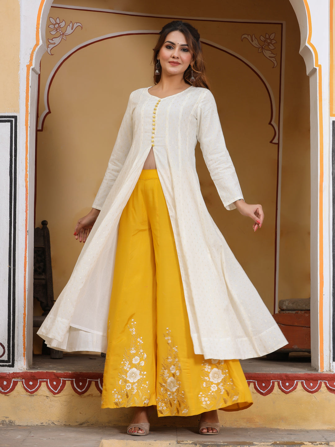 Embroidered Palazzo And Kurta