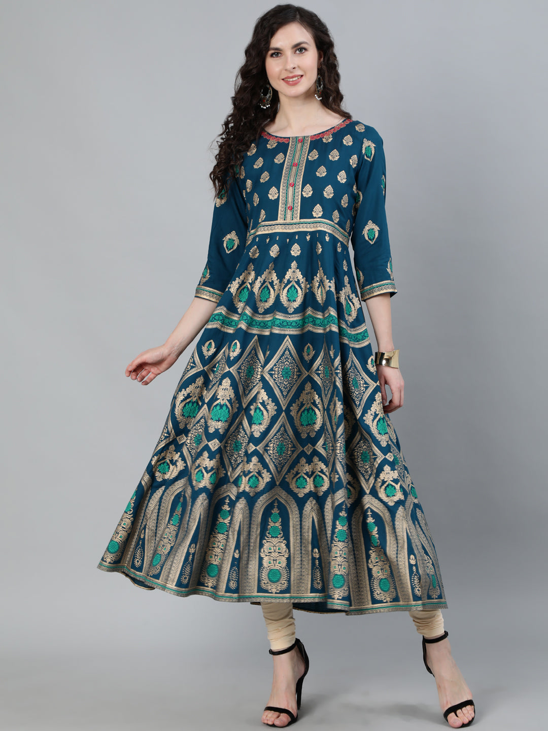 Tturquoise Blue Ethnic Anarkali Kurta