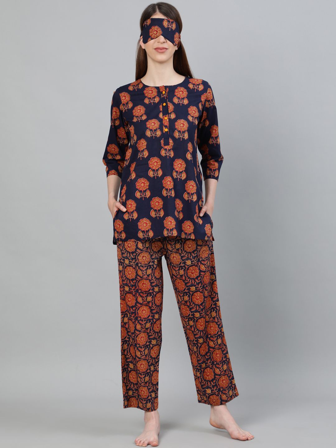 Matching printed loungewear for girls at Jaipur Kurti