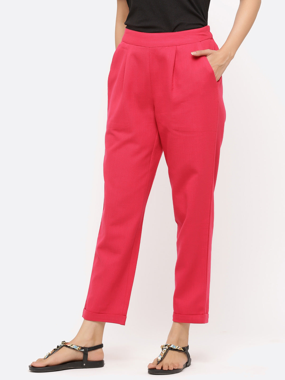 Shop Rani Solid Cotton Pants