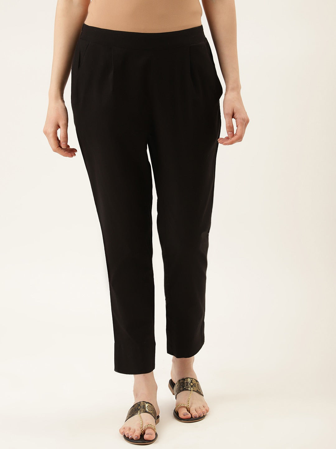 Black Ethnic Wear Cotton Pants