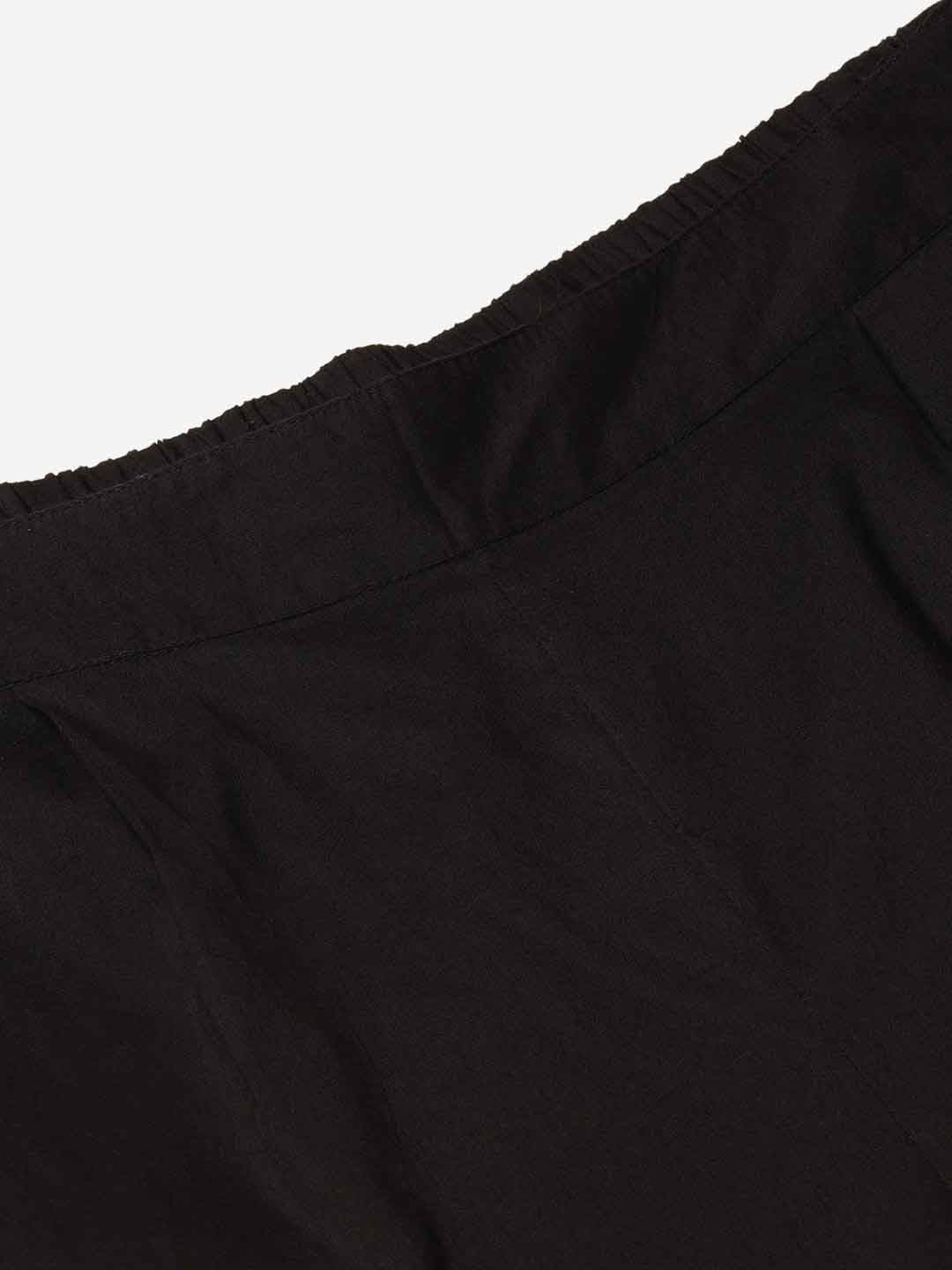 Black Ethnic Wear Cotton Pants