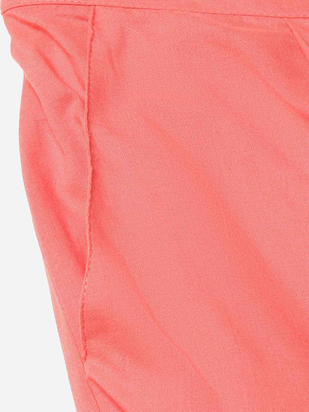 Peach Ethnic Wear Cotton Pants