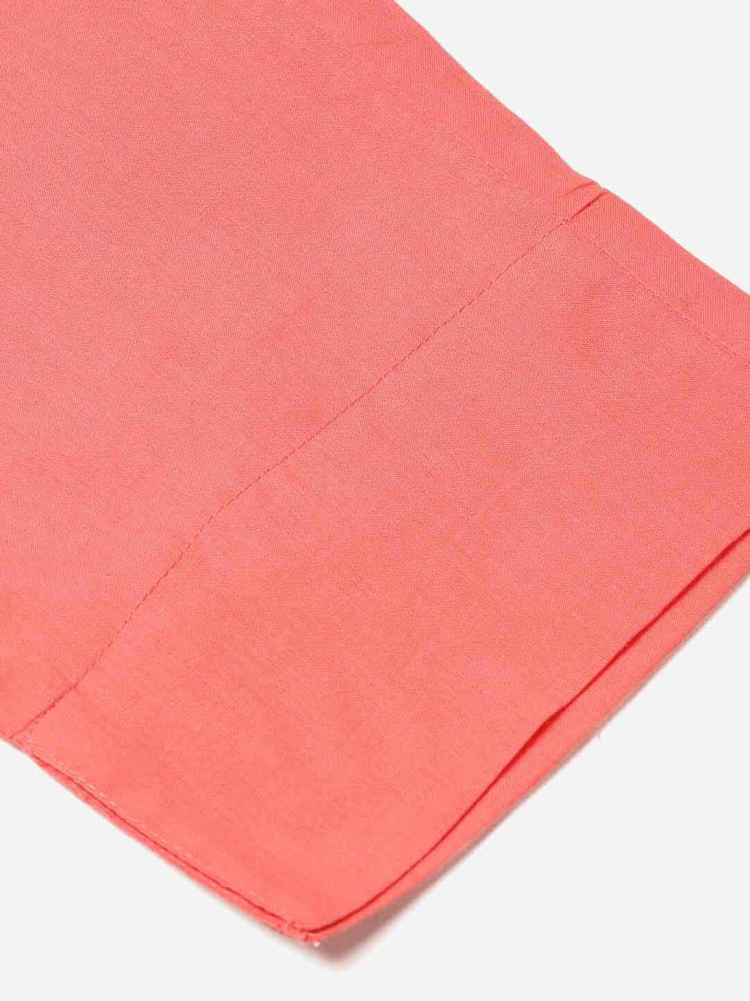 Peach Ethnic Wear Cotton Pants