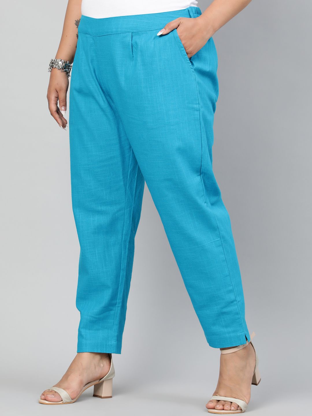 Buy ankle length straight pants for kurtis