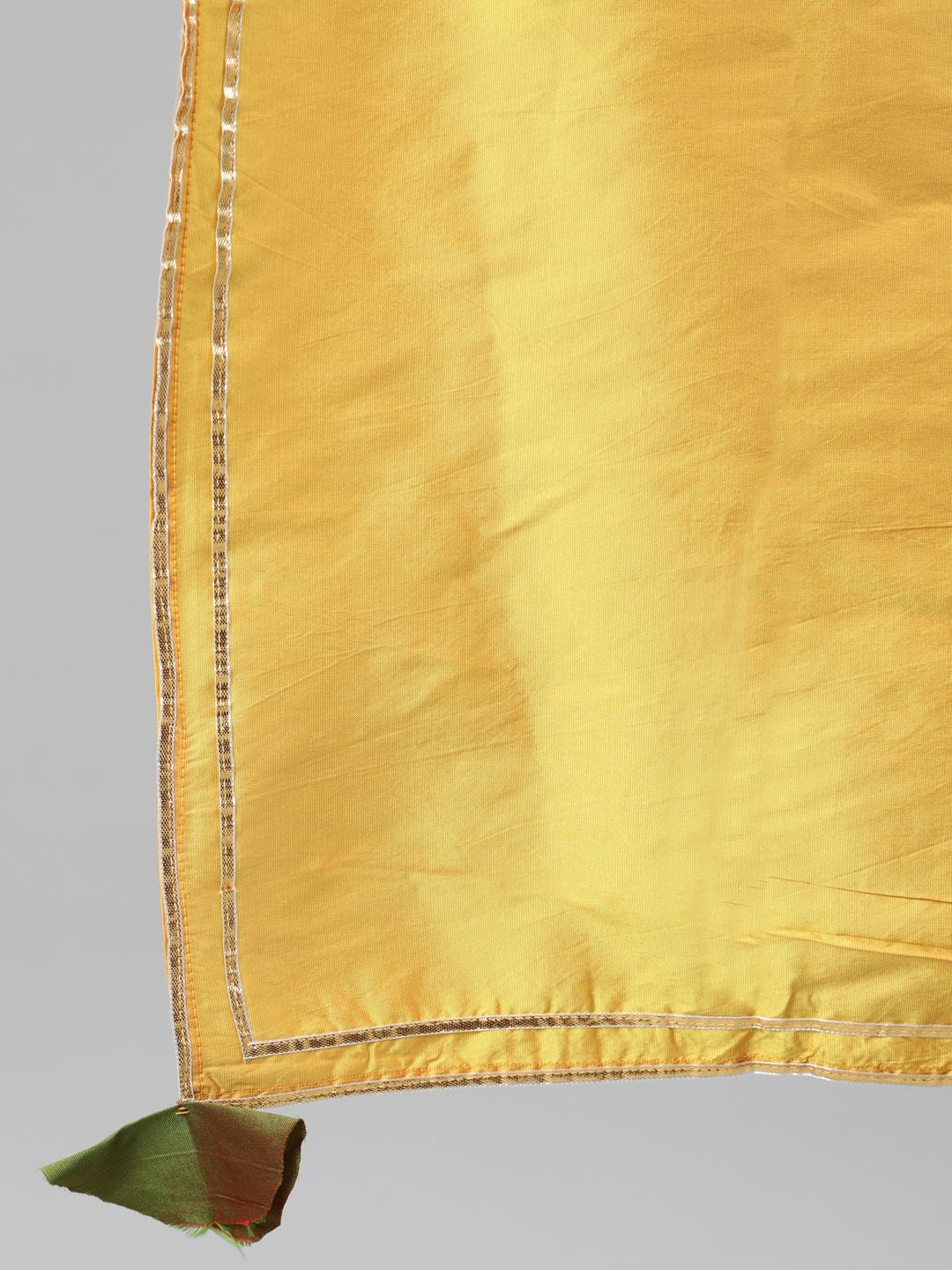 Olive Printed Straight Silk Blend Kurta With Pants And Dupatta