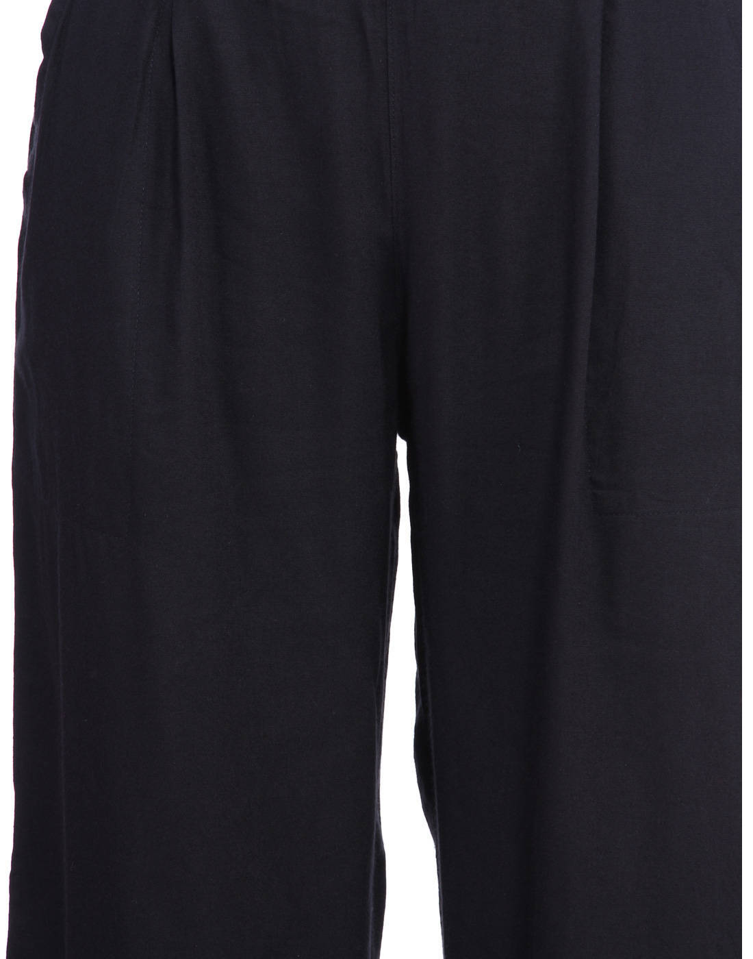 Black Solid Rayon Palazzo