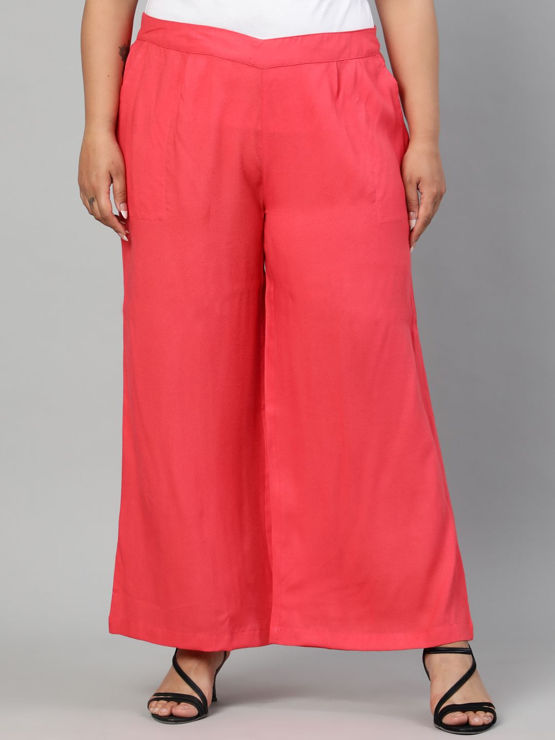 Shop Caral Solid Rayon Palazzo