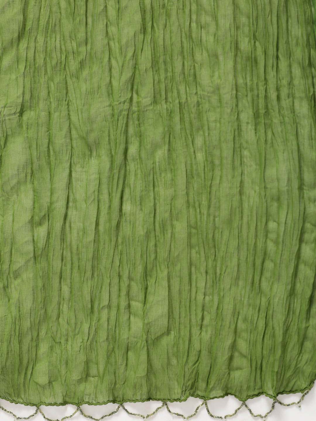 Yellow Floral Straight Cotton Kurta With Salwar And Dupatta