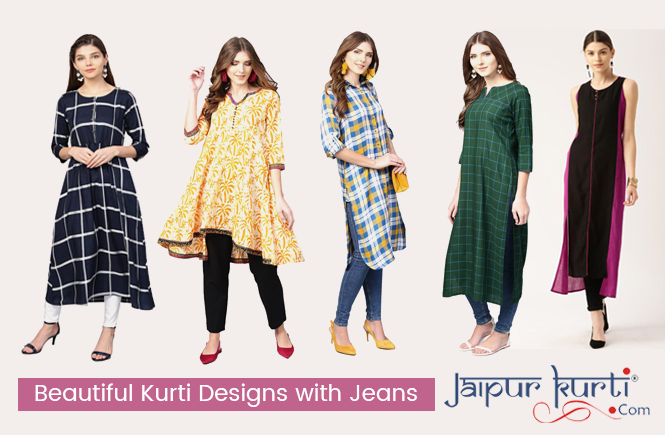 Beautiful Kurti Designs with Jeans – Evergreen Jeans and Kurti Combo