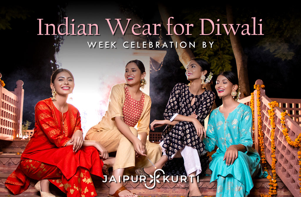Indian Wear For Diwali Week Celebration By Jaipur Kurti
