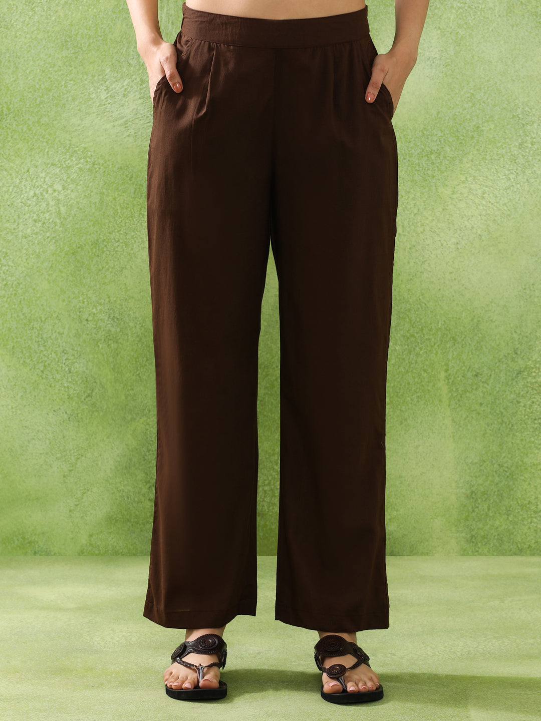 Floral Embroidered A-Line Pure Cotton Kurta & Trousers Sets