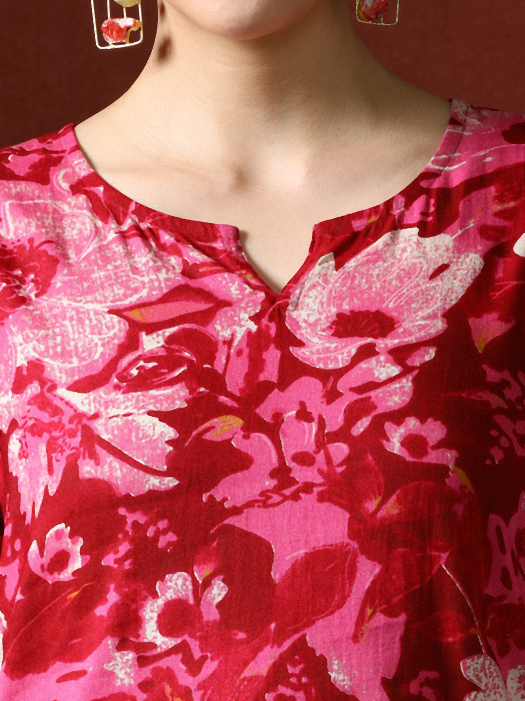 Floral Printed Straight Kurta & Trousers Sets