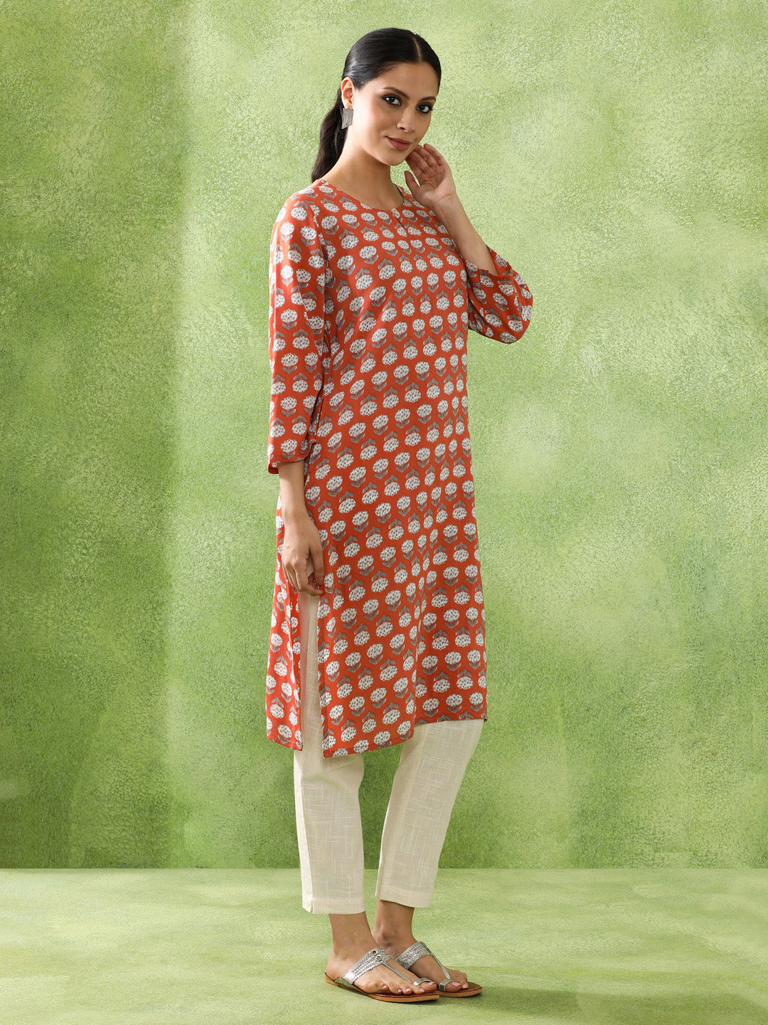 Floral Printed Straight Kurta