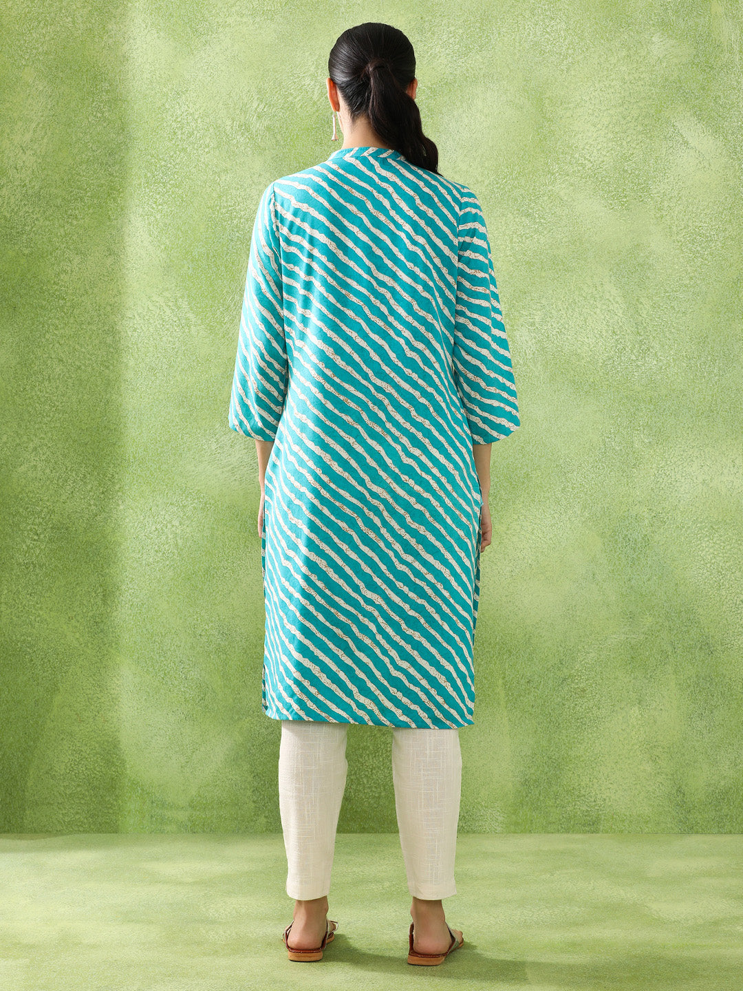 Leheriya Printed Straight Kurta