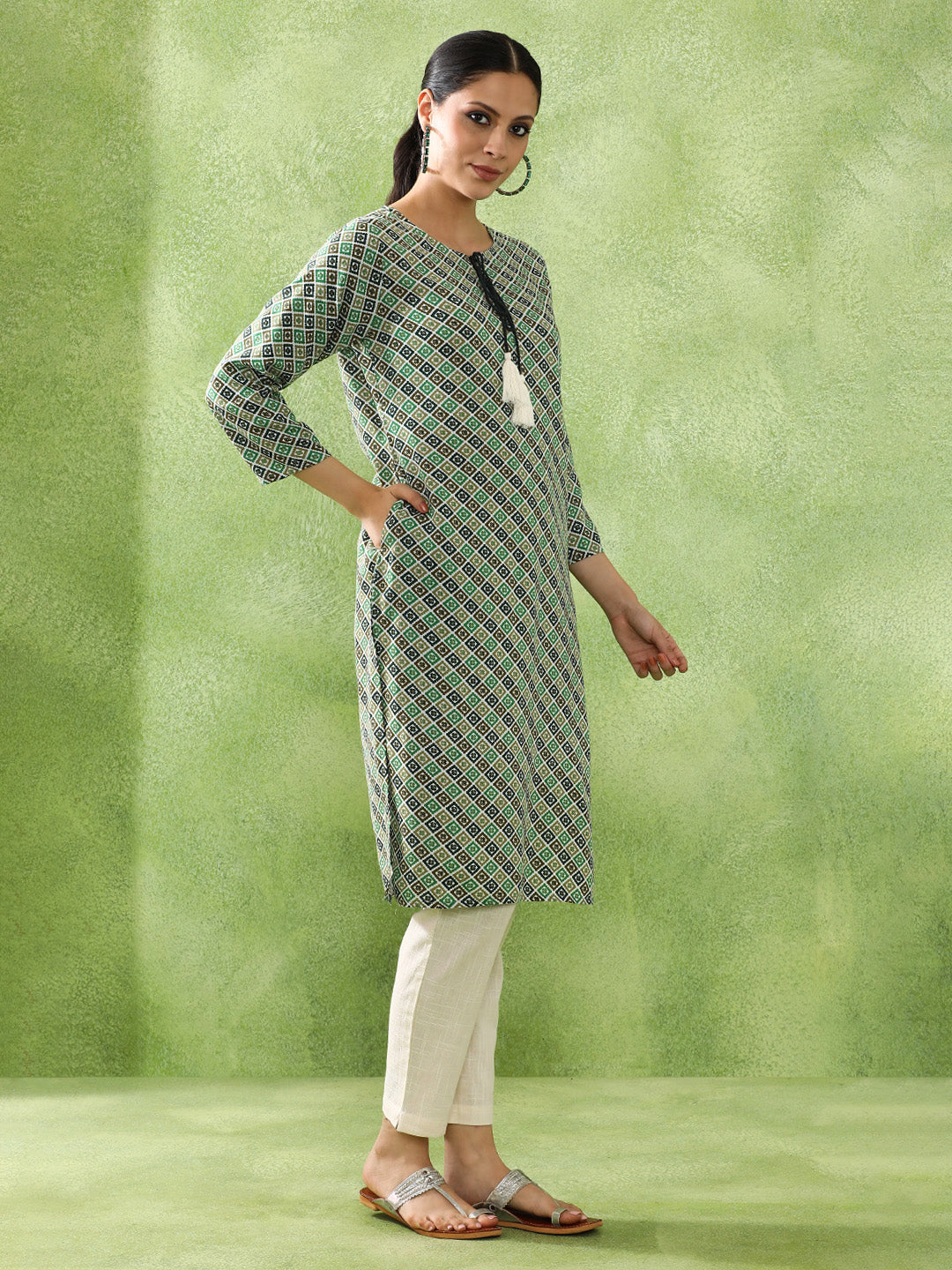 Floral Printed Straight Kurta