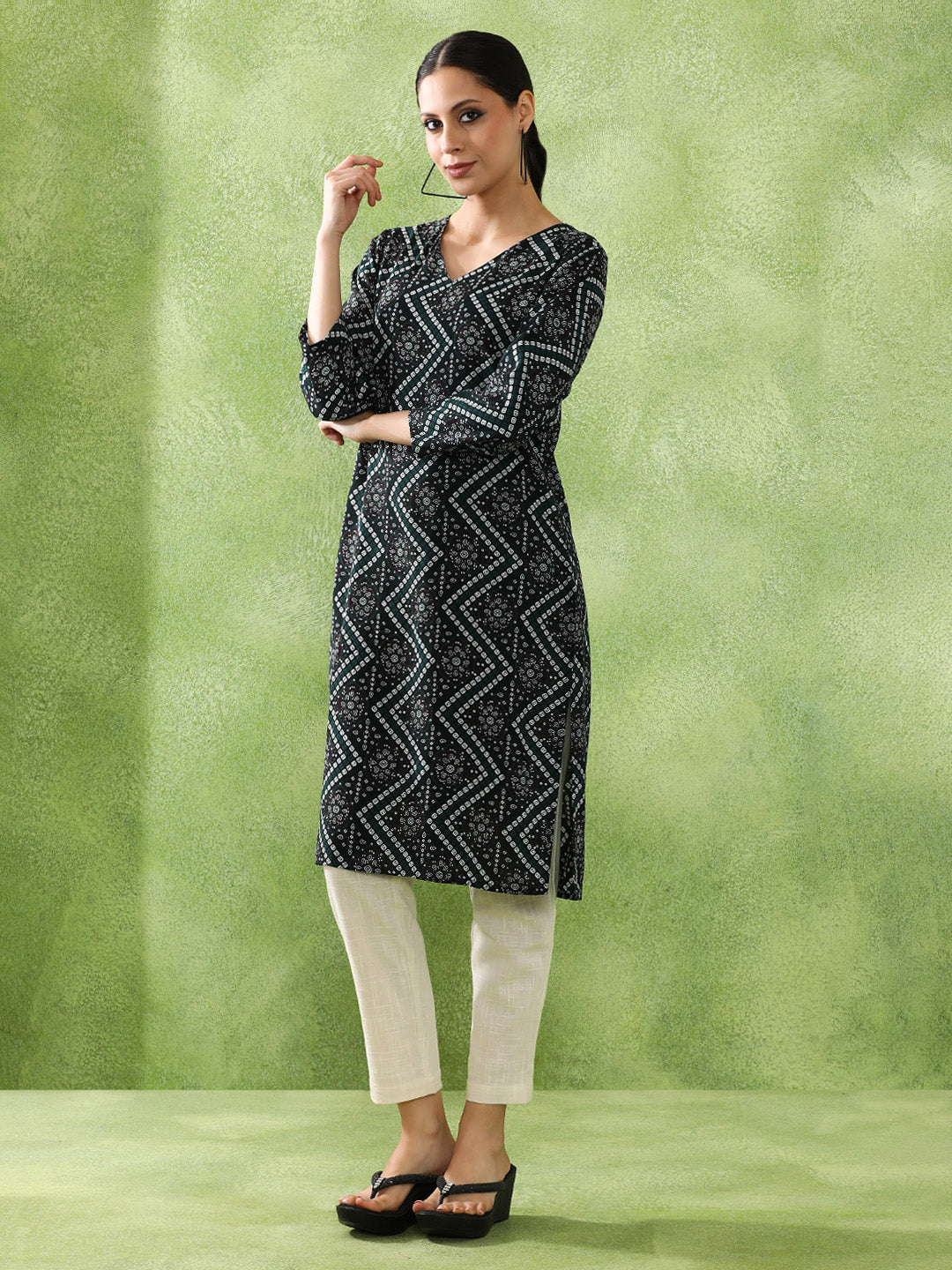 Floral Printed Straight Kurta