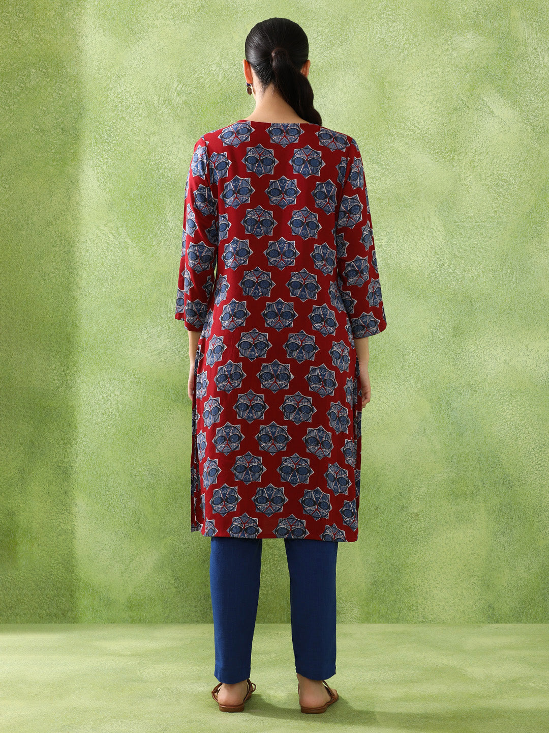 Floral Printed Straight Kurta