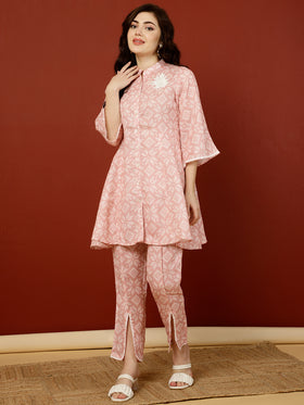 Ladies Ethnic Printed Gathered Kurta With Palazzo Co-ord Set at Rs 1549/set, Women Co-Ord Set in Jaipur