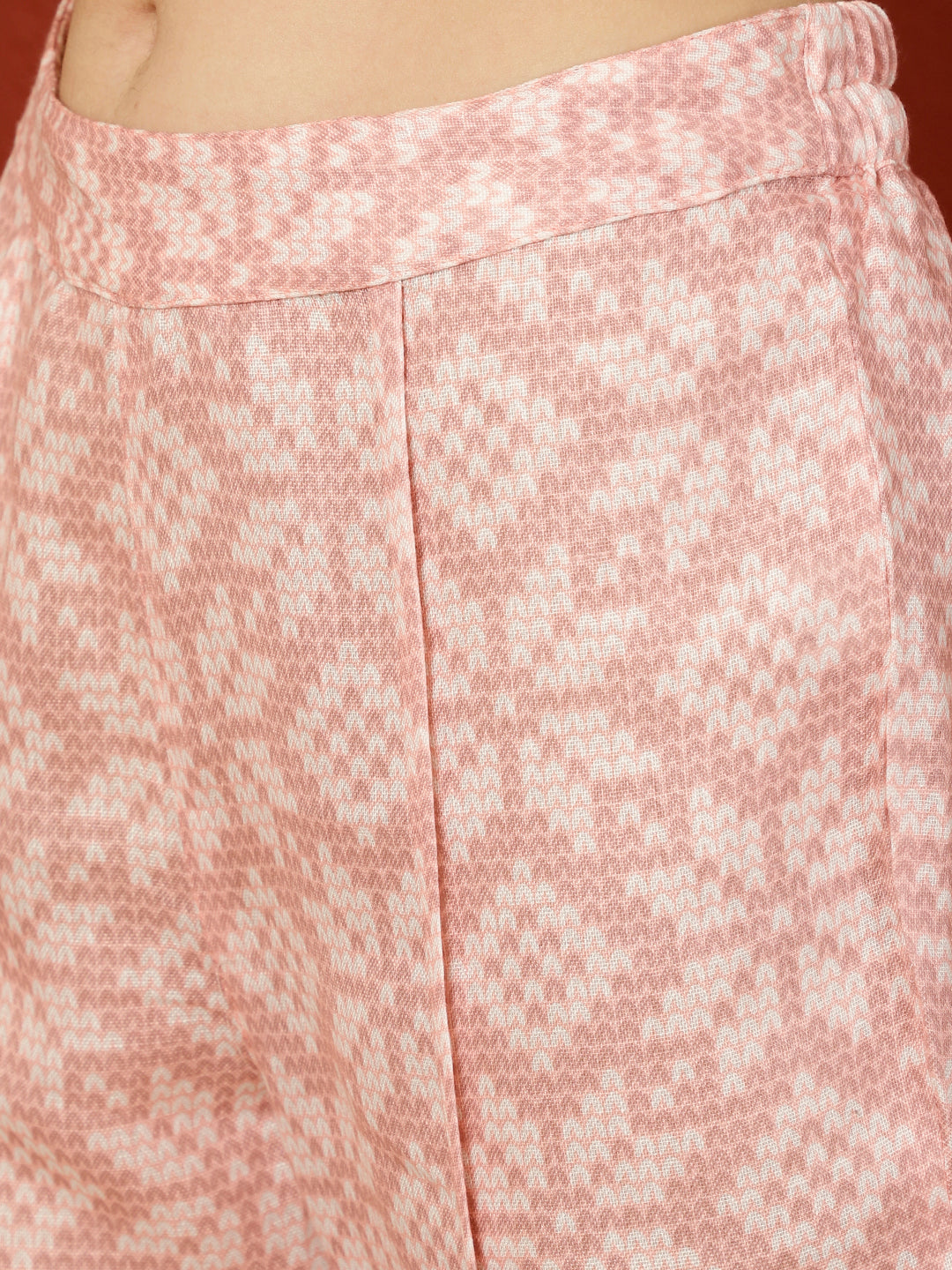 Pink Geometric Printed Short Kurta And Pants Co-ord Sets