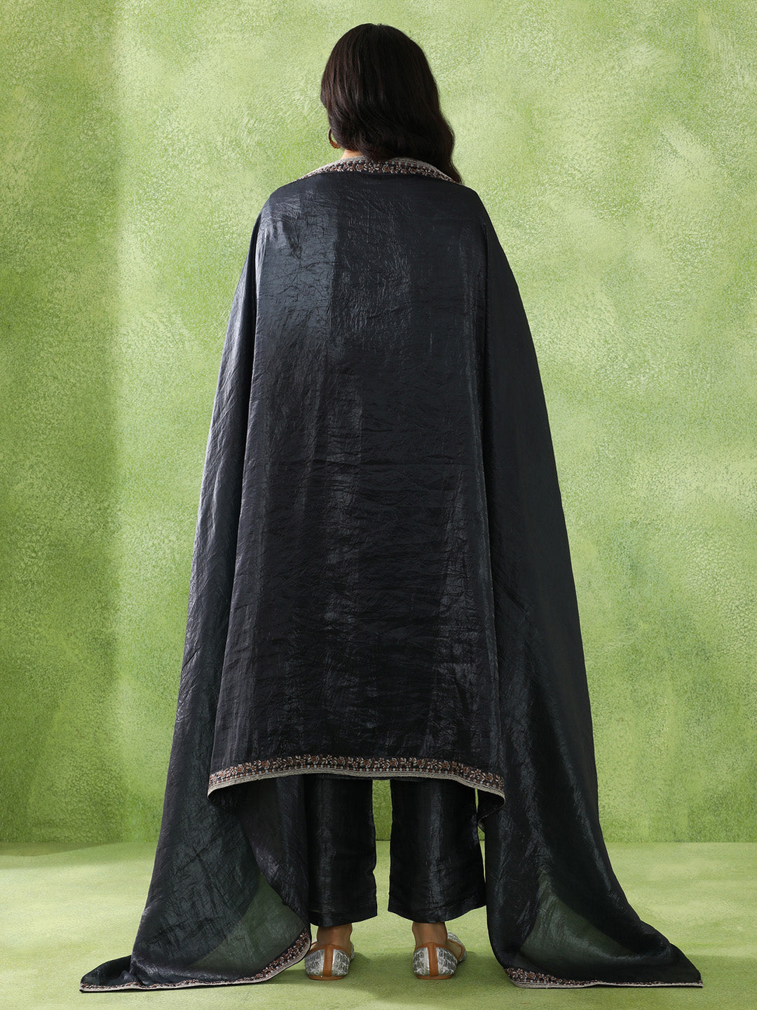 Floral Embroidered Straight Organza Kurta & Trousers Sets