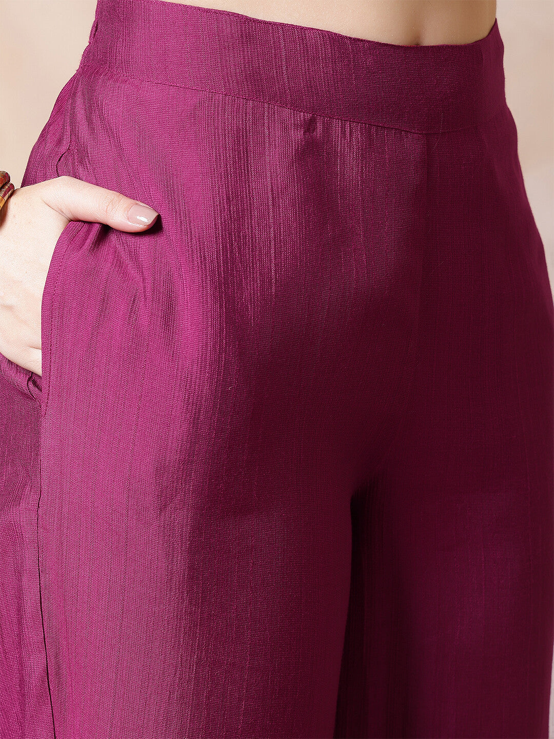 Floral Embroidered Straight Kurta & Trousers Sets