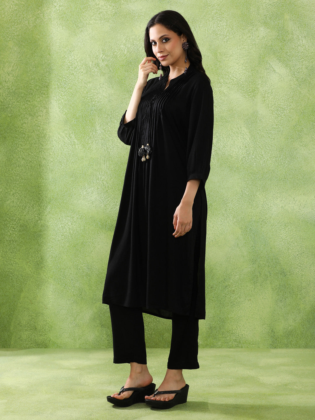 Embroidered Straight Kurta & Trousers Sets