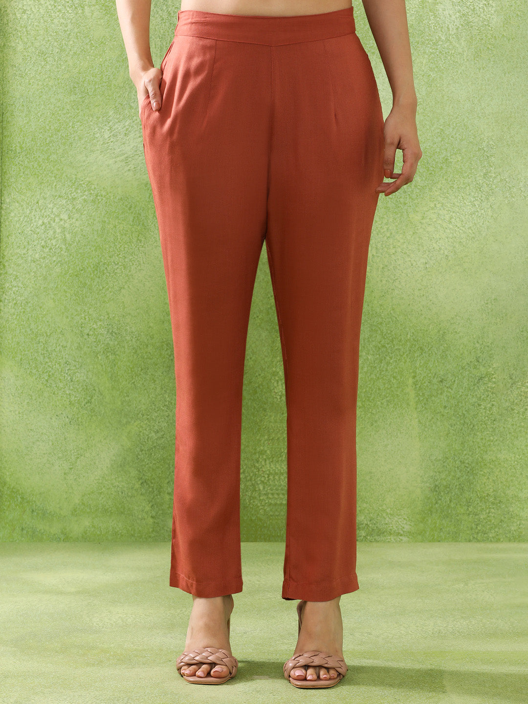 Embroidered Straight Kurta & Trousers Sets