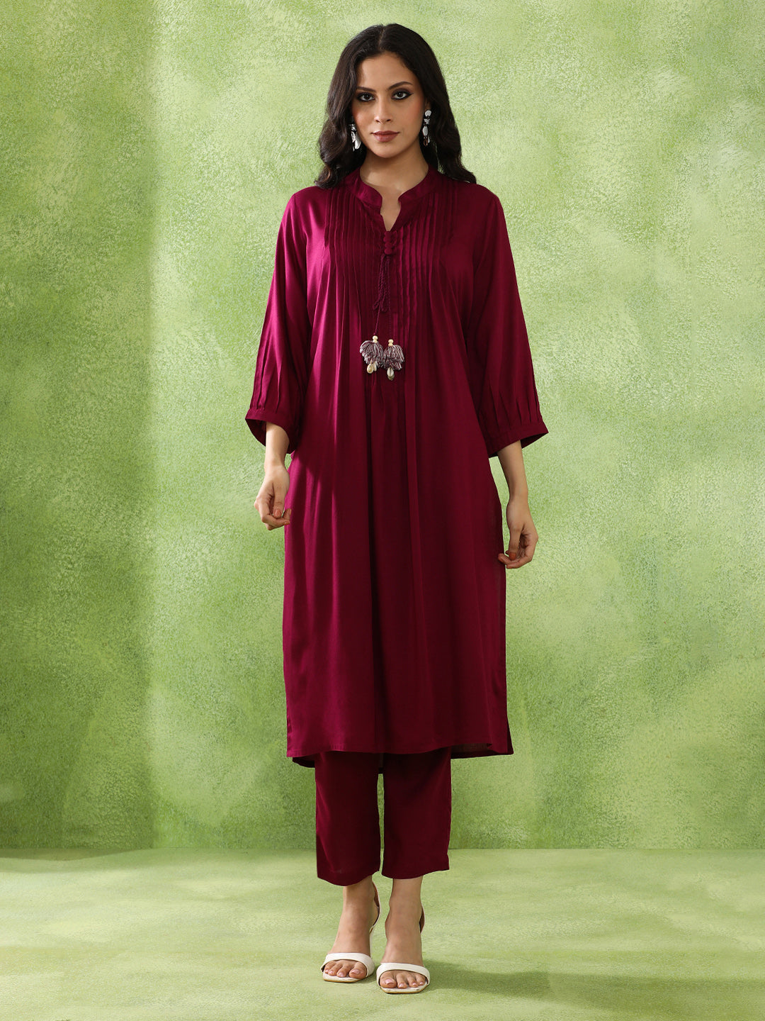 Embroidered Straight Kurta & Trousers Sets