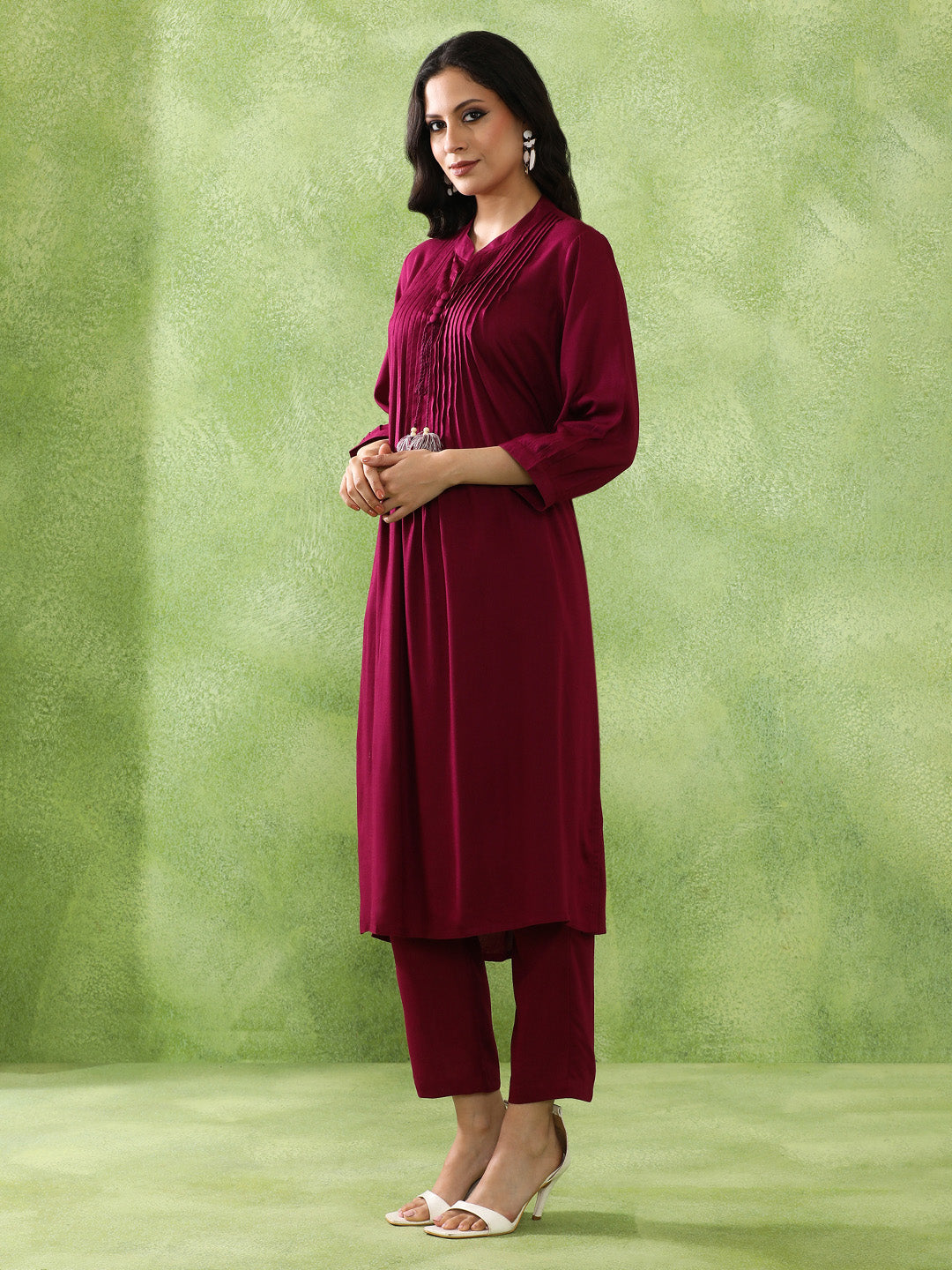 Embroidered Straight Kurta & Trousers Sets