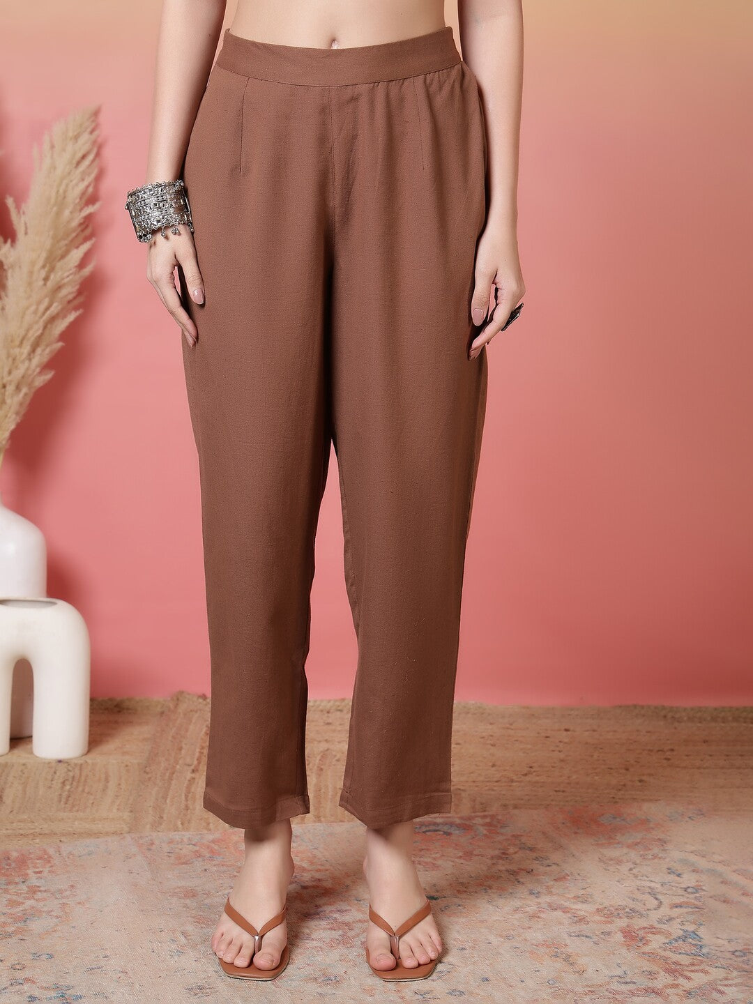 Floral Embroidered Straight Kurta & Trousers Sets