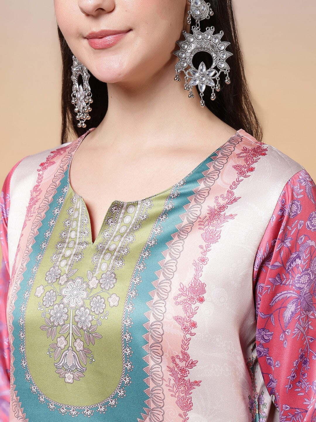 Floral Printed Straight Kurta & Trousers Sets