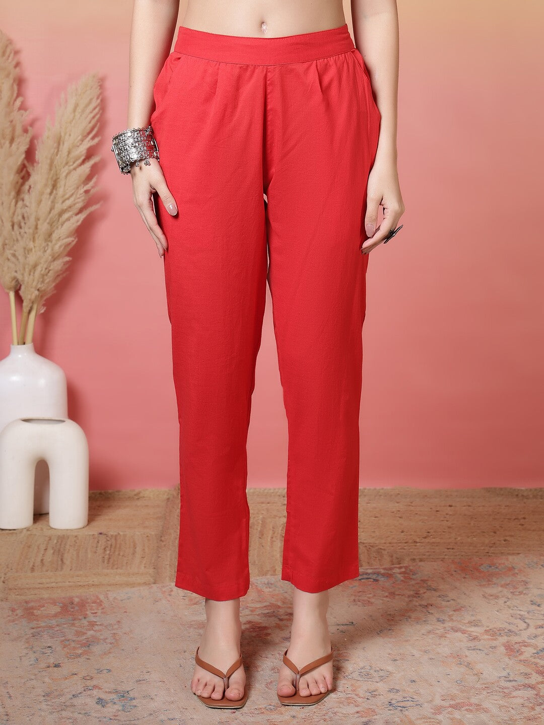 Floral Embroidered Straight Pure Cotton Kurta & Trousers Sets