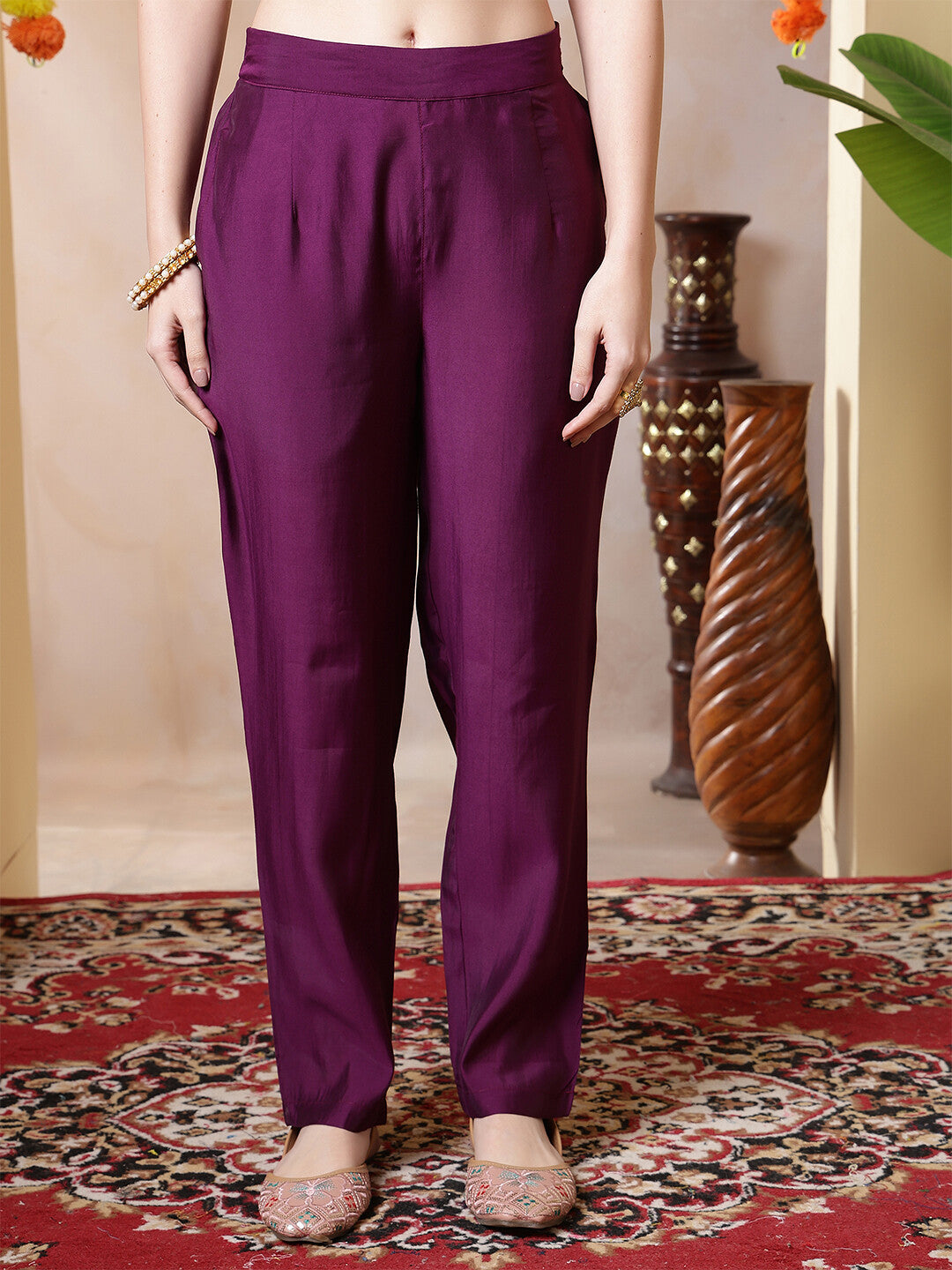 Bandhani Embroidered Straight Kurta & Trousers Sets