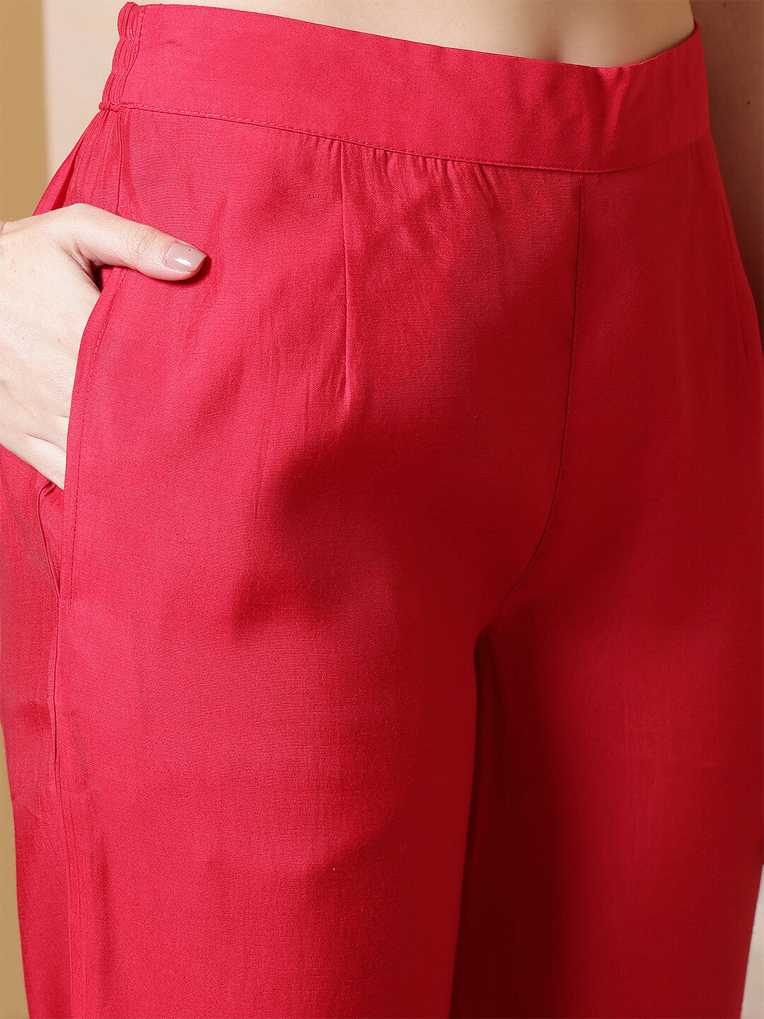 Bandhani Embroidered Straight Kurta & Trousers Sets