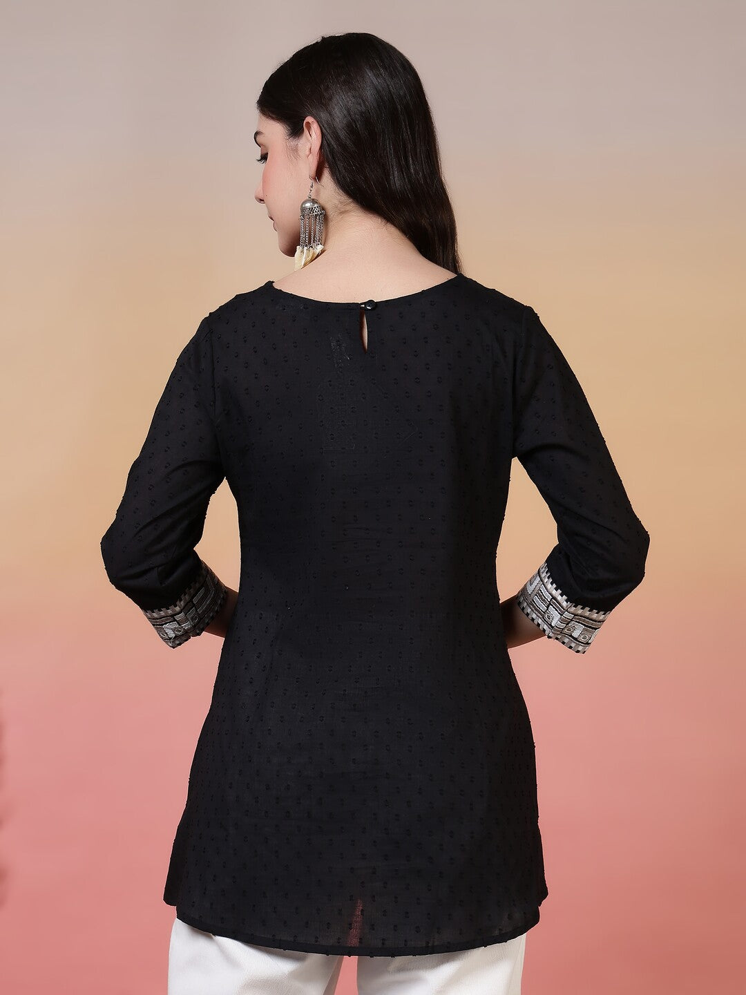 Floral Embroidered A-Line Pure Cotton Kurta