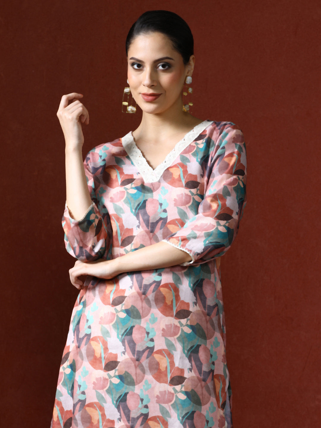 Floral Printed Straight Kurta