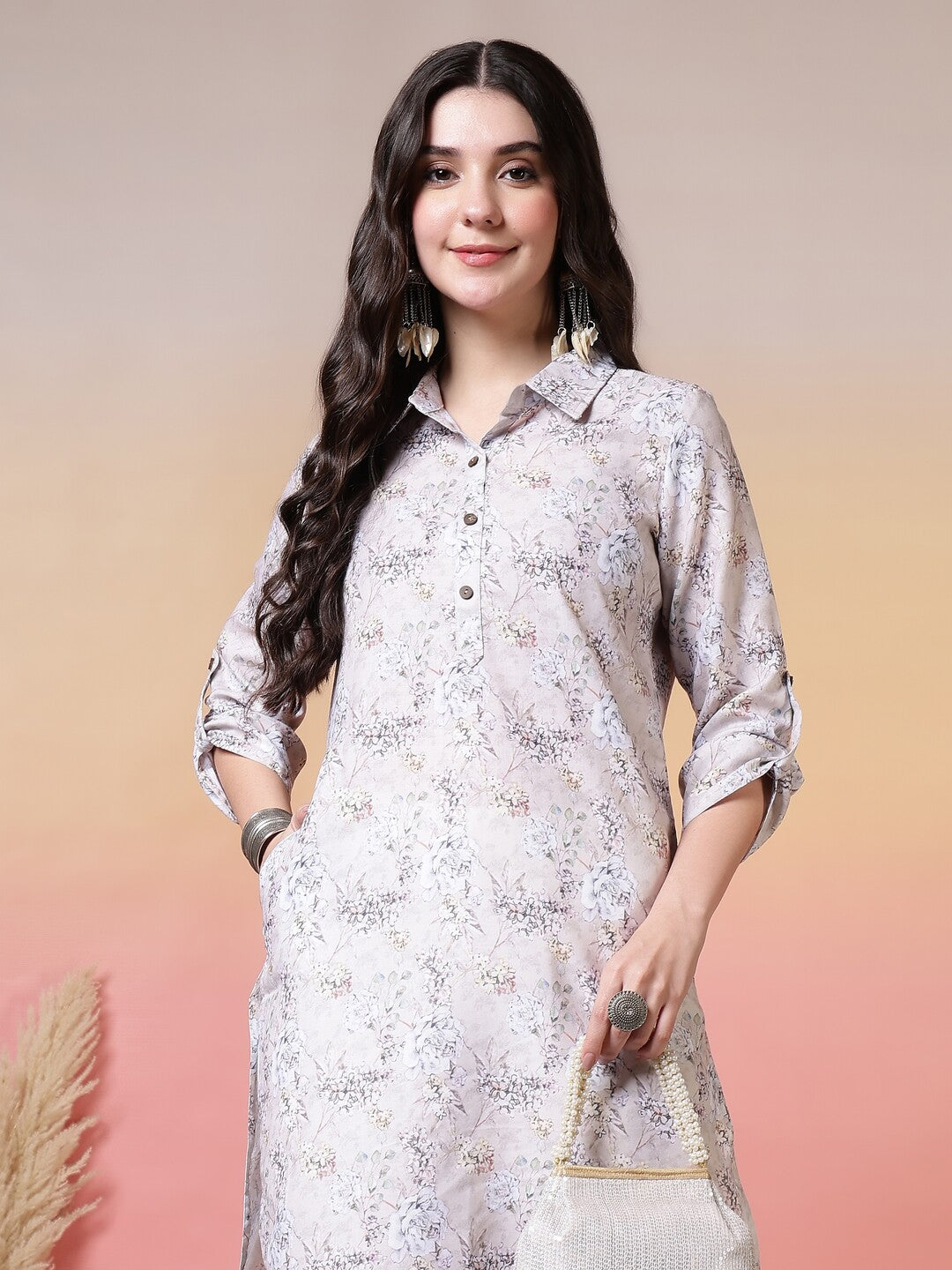Floral Printed Straight Kurta