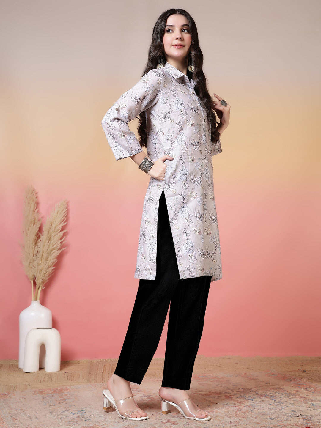 Floral Printed Straight Kurta