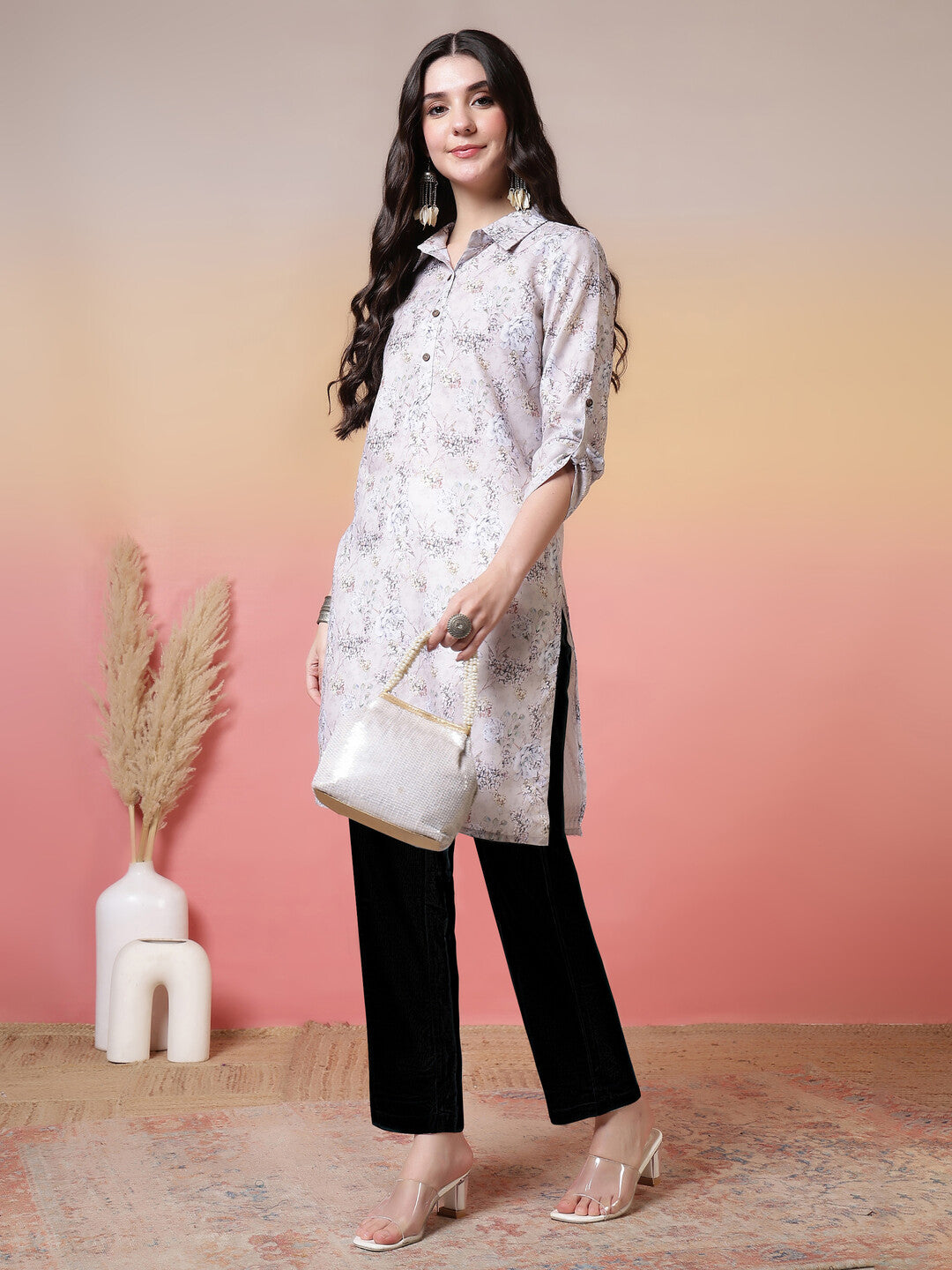 Floral Printed Straight Kurta