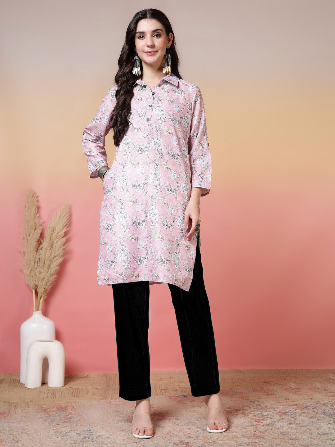Floral Printed Straight Kurta