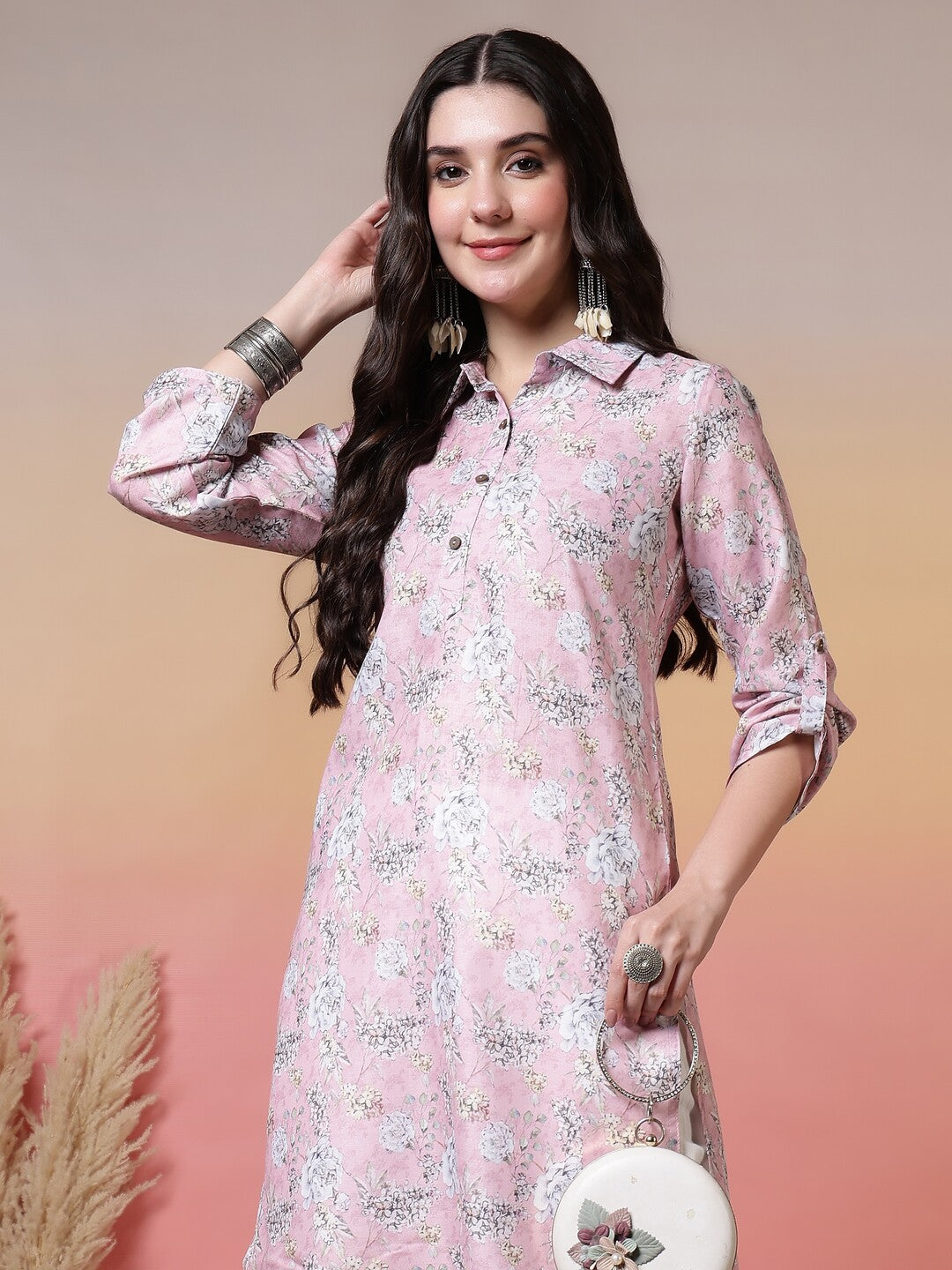 Floral Printed Straight Kurta