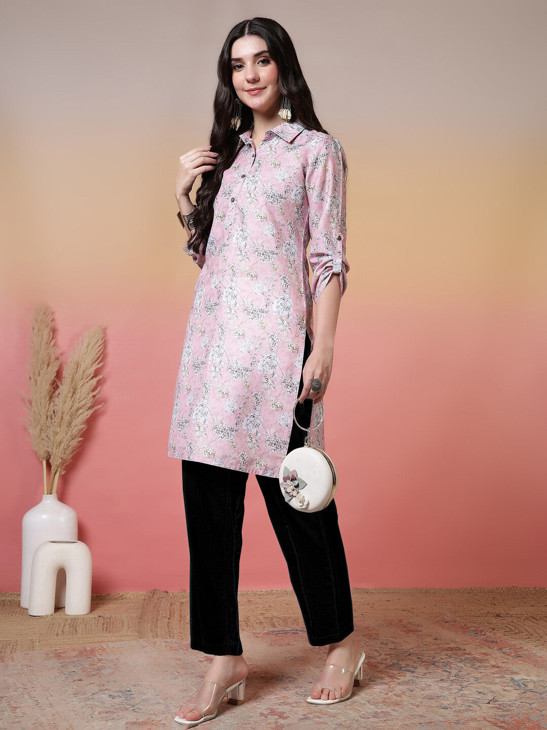 Floral Printed Straight Kurta