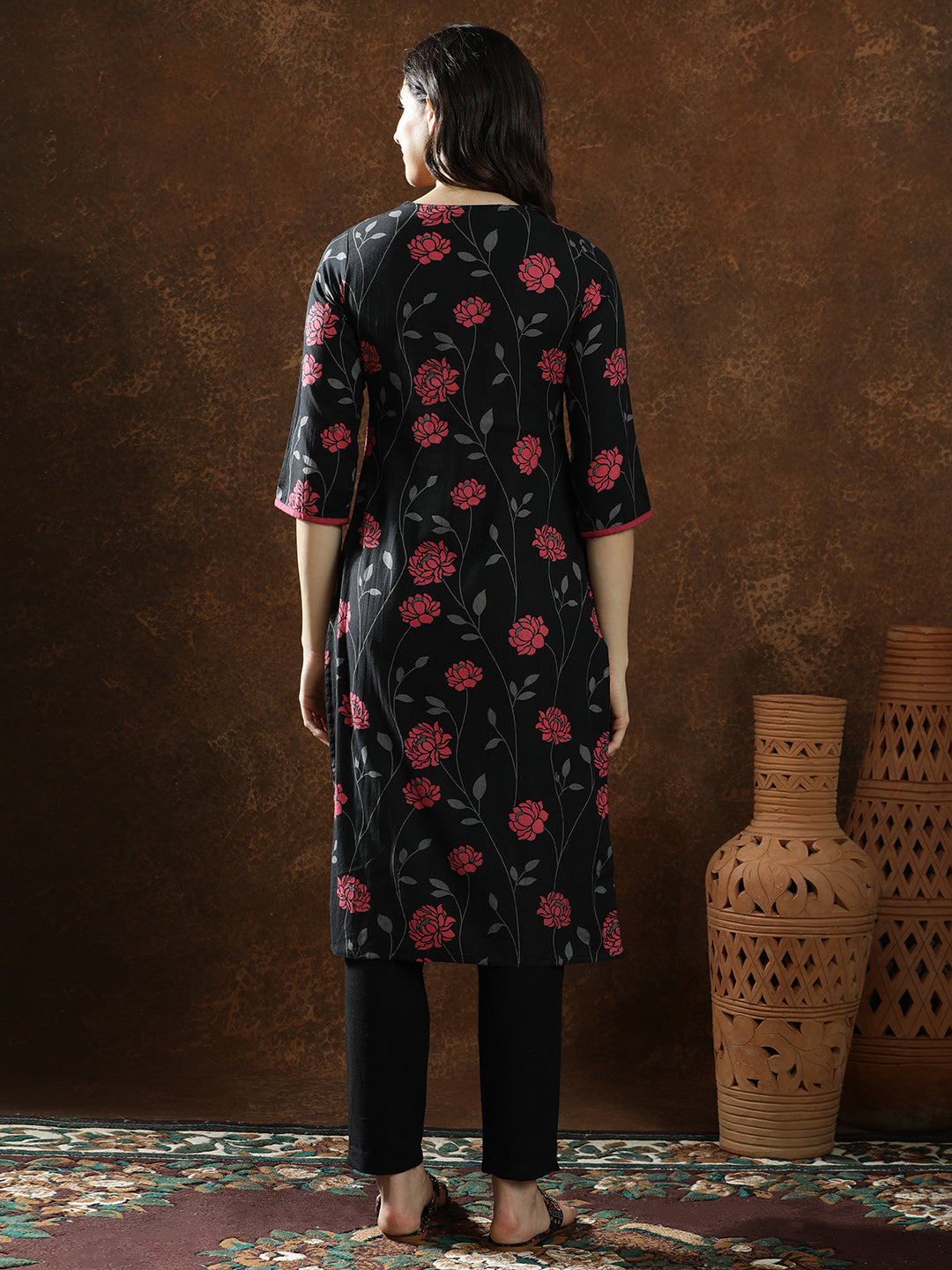 Floral Printed Straight Kurta