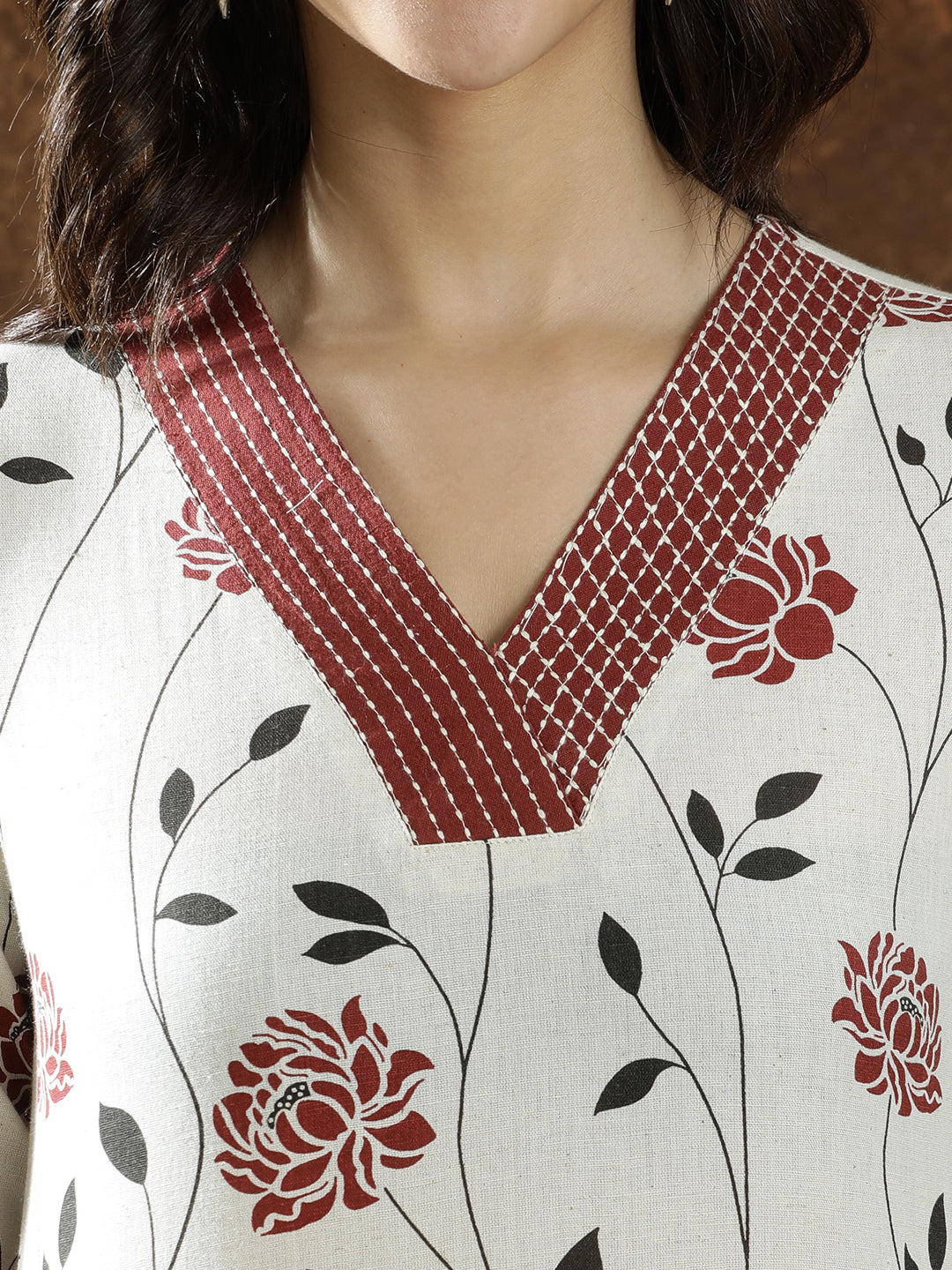 Floral Printed Straight Kurta