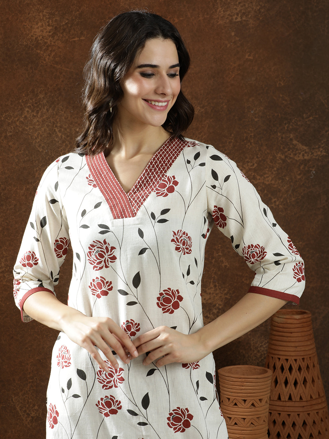 Floral Printed Straight Kurta