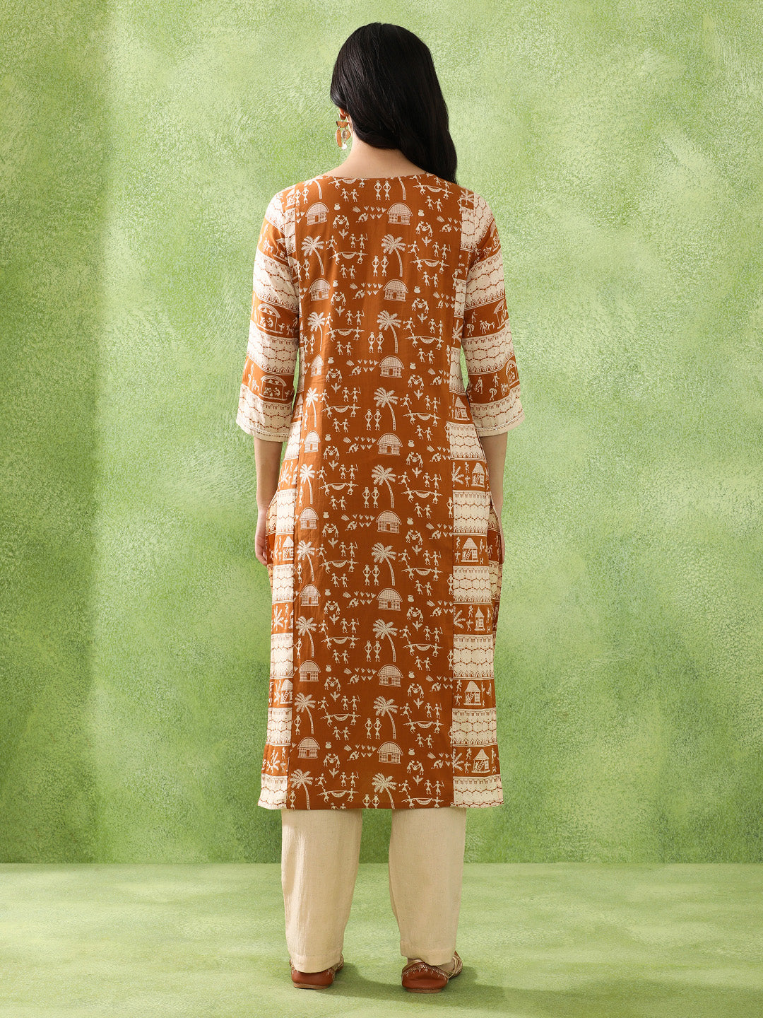 Floral Embroidered Straight Pure Cotton Kurta