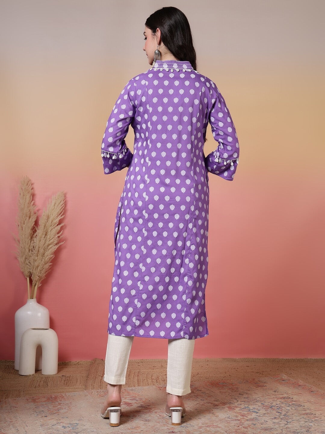 Floral Embroidered A-Line Kurta