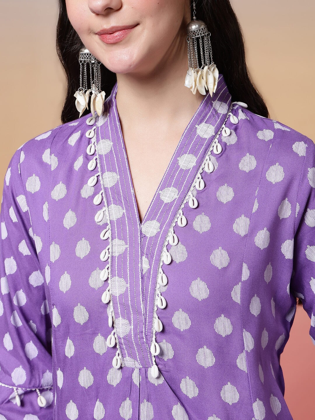 Floral Embroidered A-Line Kurta