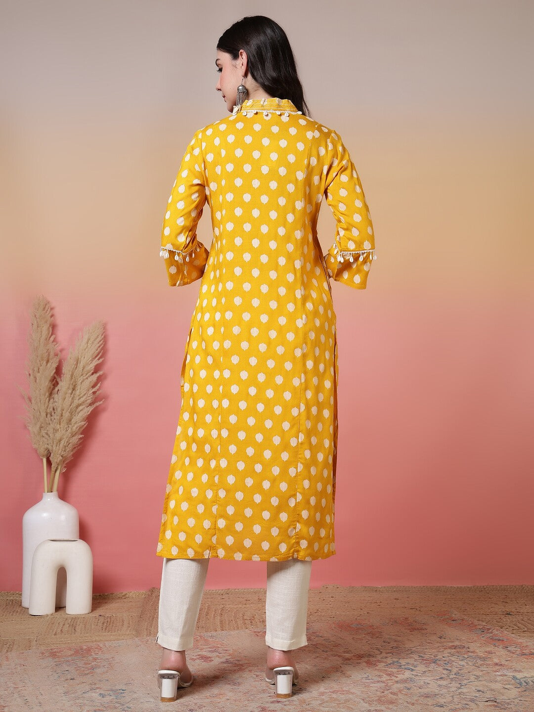 Floral Embroidered A-Line Kurta